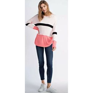 Boutique Line Up Bamboo long sleeve stripe shirt